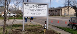 Golden Hands sign Installed